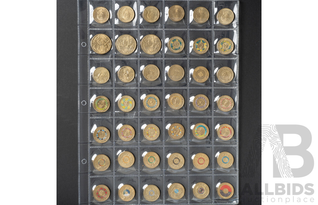 Australian Commemorative One and Two Dollar Coins Including 2021 Aboriginal Flag, 2022 Commonwealth Games 'A' 'U' 'S' 2020 Peace Keeping, 2019 Police Remembrance, 2016 Fifty Years Decimal Currency......