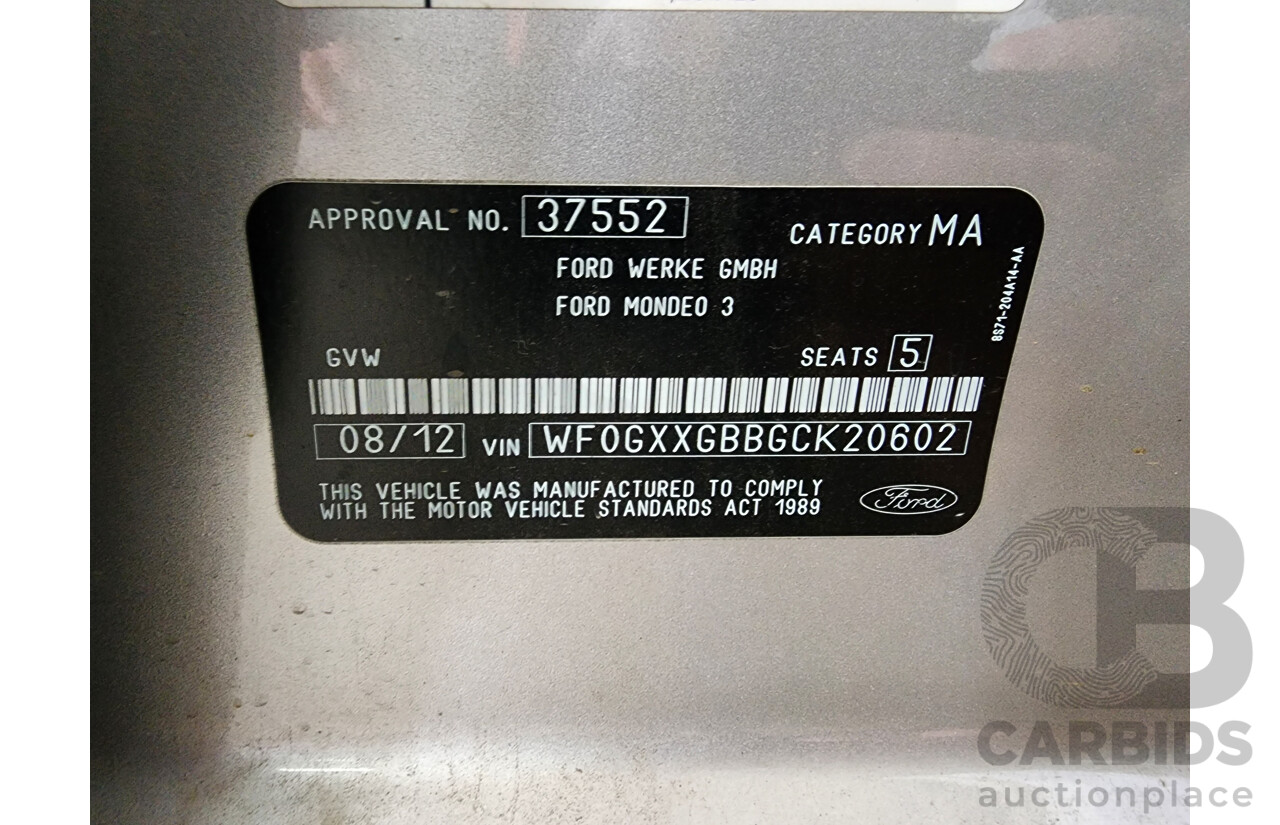 8/2012 Ford Mondeo LX MC 4d Wagon Silver 2.3L