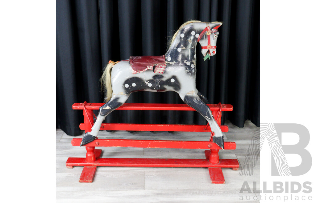 Vintage Australian Roebuck Painted Rocking Horse