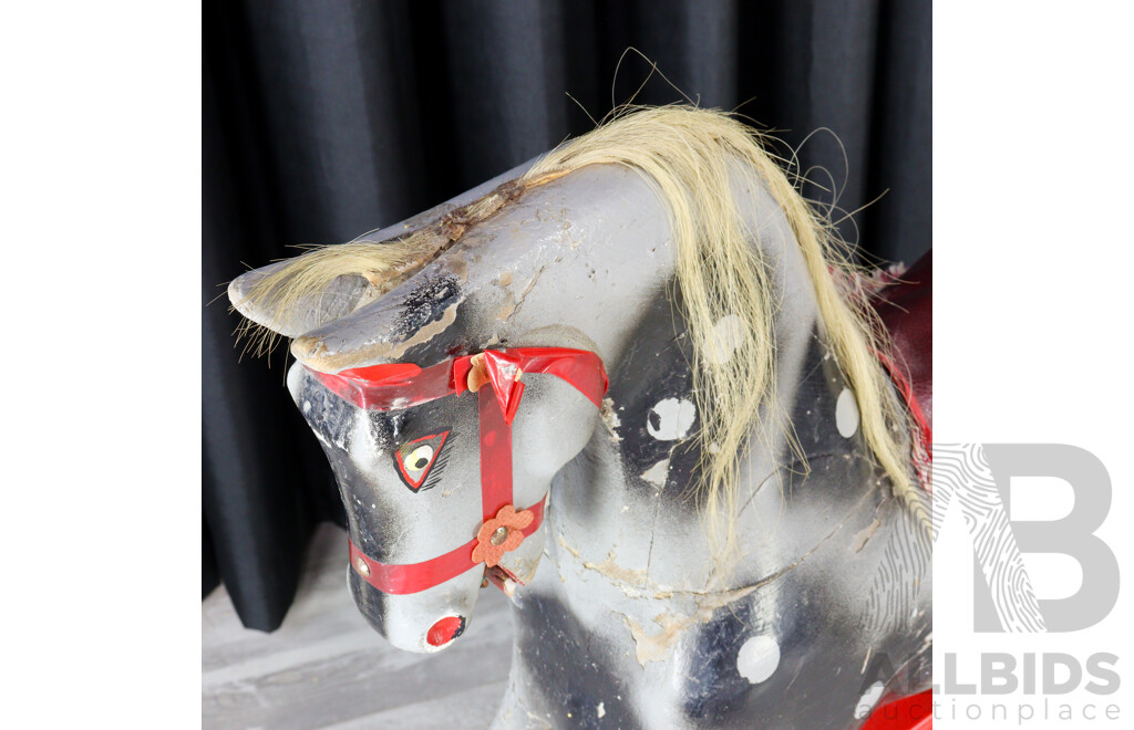 Vintage Australian Roebuck Painted Rocking Horse