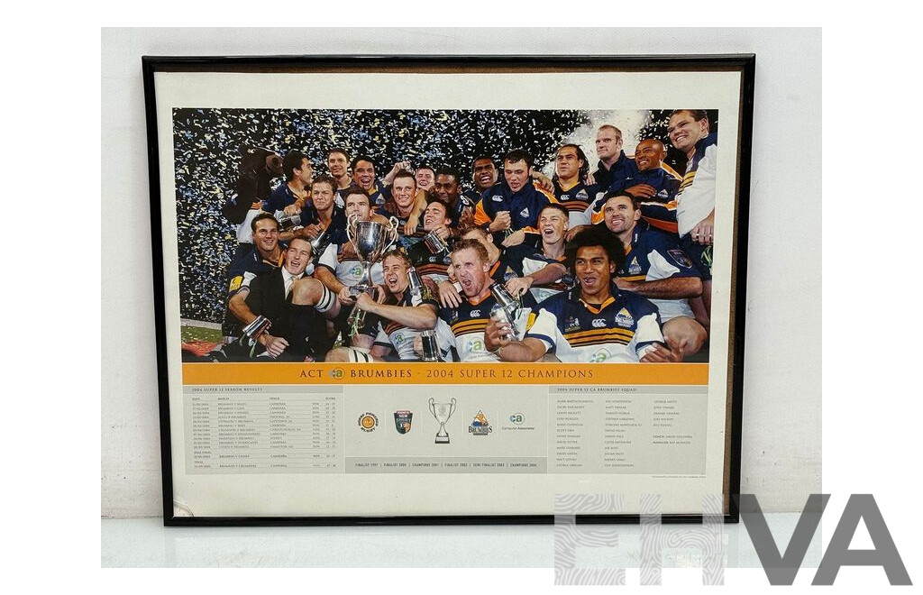 ACT Brumbies 2004 Super 12 Champions Team Print