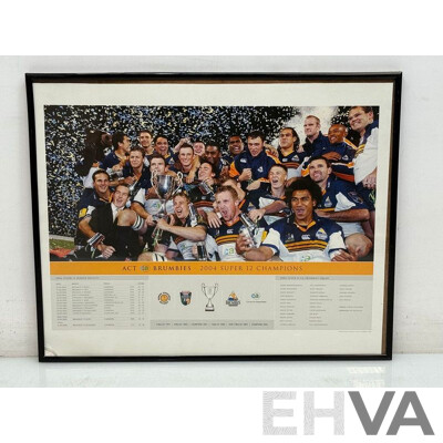 ACT Brumbies 2004 Super 12 Champions Team Print