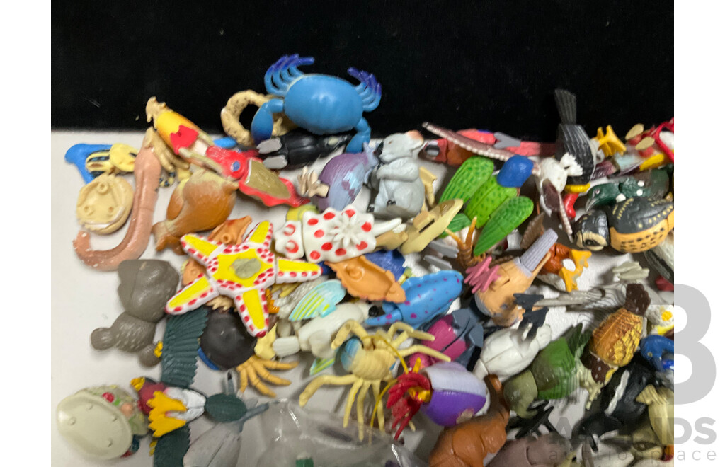 Large Assortment of Yowie and Similar Figurines with Beyblade Tazo Tops - Approximately Two Kilograms
