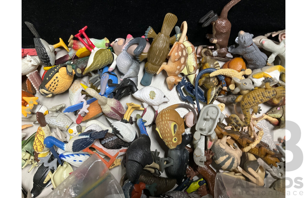 Large Assortment of Yowie and Similar Figurines with Beyblade Tazo Tops - Approximately Two Kilograms