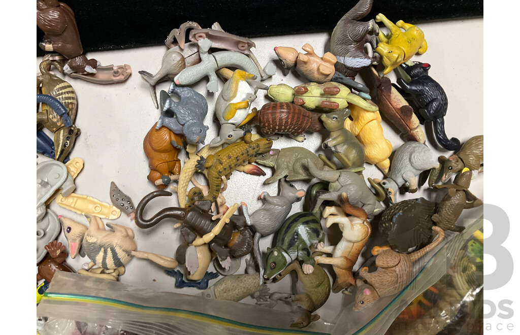 Large Assortment of Yowie and Similar Figurines with Beyblade Tazo Tops - Approximately Two Kilograms