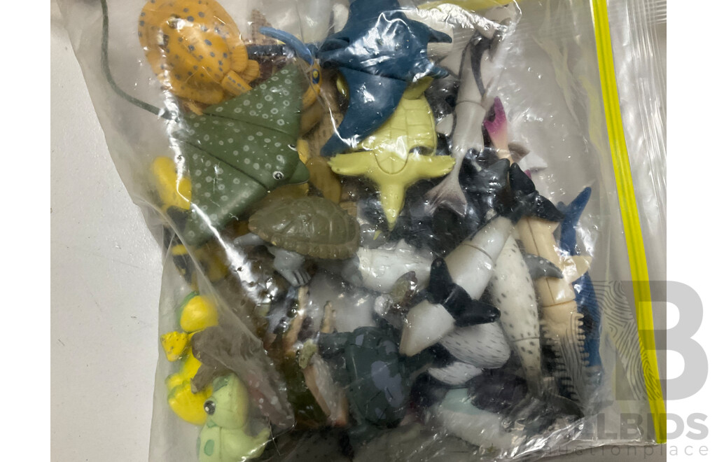 Large Assortment of Yowie and Similar Figurines with Beyblade Tazo Tops - Approximately Two Kilograms