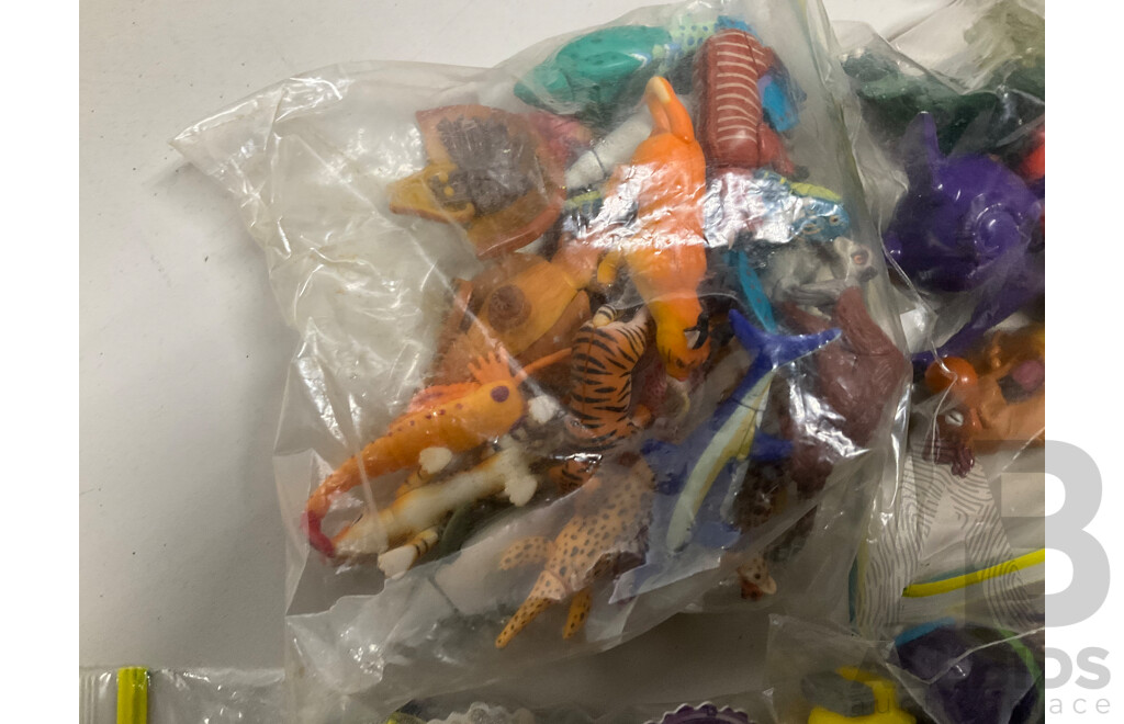 Large Assortment of Yowie and Similar Figurines with Beyblade Tazo Tops - Approximately Two Kilograms