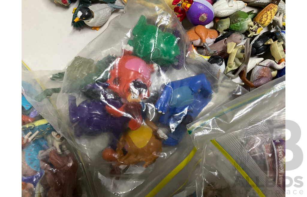Large Assortment of Yowie and Similar Figurines with Beyblade Tazo Tops - Approximately Two Kilograms