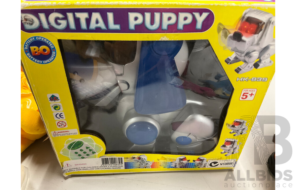 Collection of Plush Toys and Boxed Digital Puppy Including Shrek, Gremlin, Kenny, Robin and More