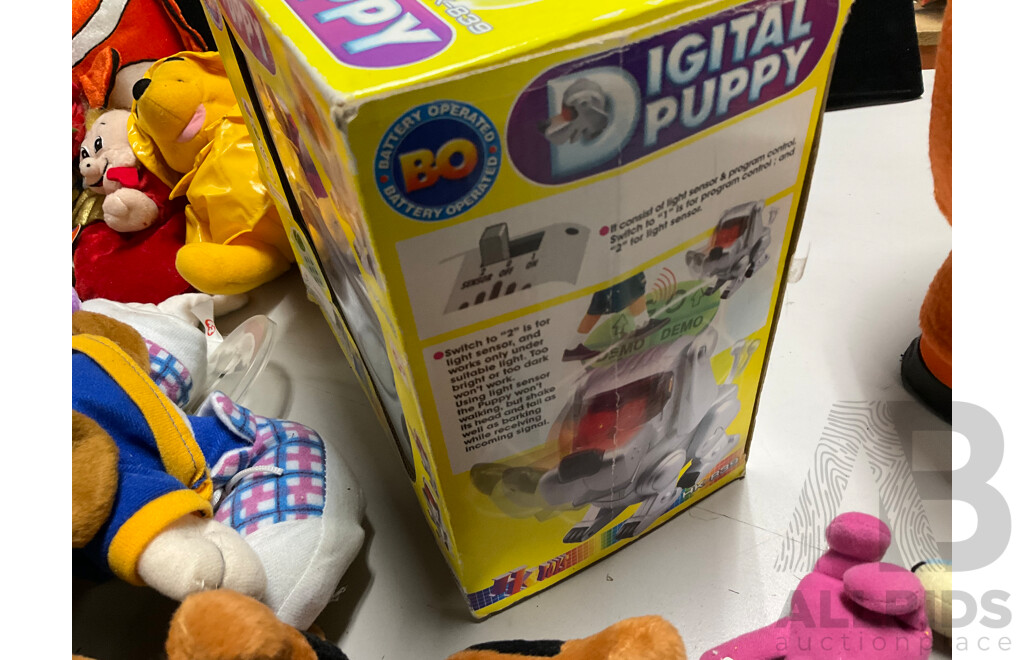 Collection of Plush Toys and Boxed Digital Puppy Including Shrek, Gremlin, Kenny, Robin and More