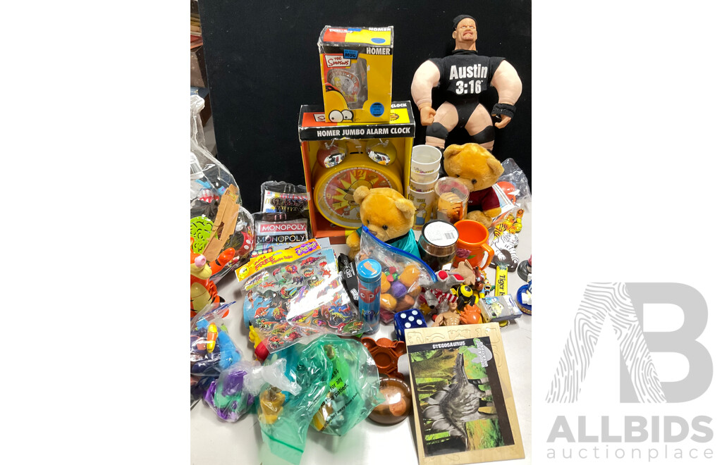 Collection of Toys and Collectibles Including the Simpsons, South Park, Steve Austin, Disney and More