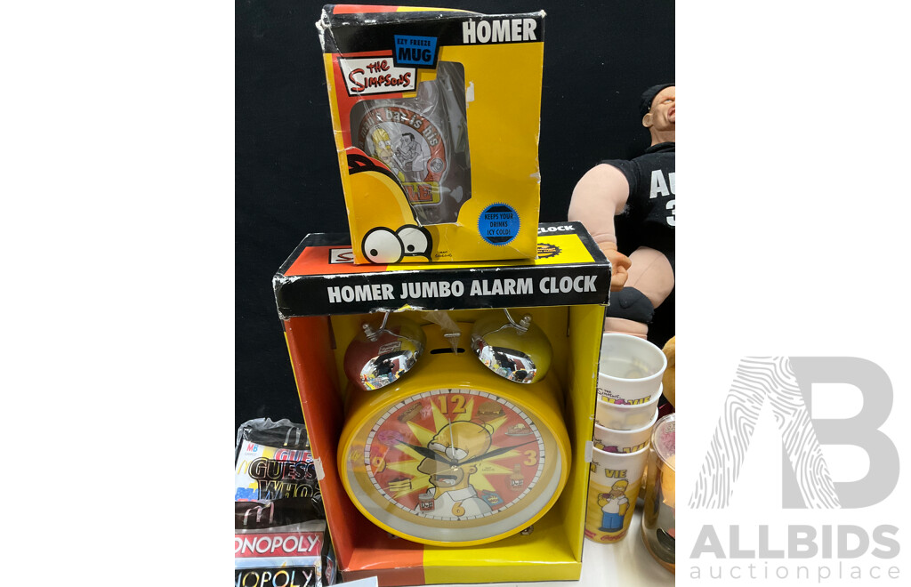 Collection of Toys and Collectibles Including the Simpsons, South Park, Steve Austin, Disney and More