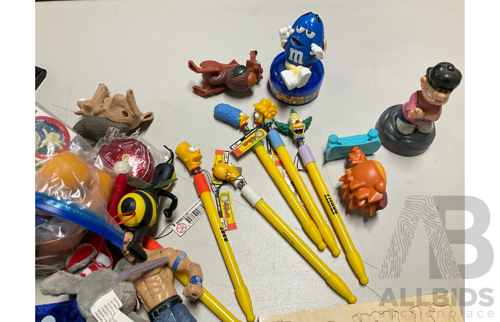 Collection of Toys and Collectibles Including the Simpsons, South Park, Steve Austin, Disney and More