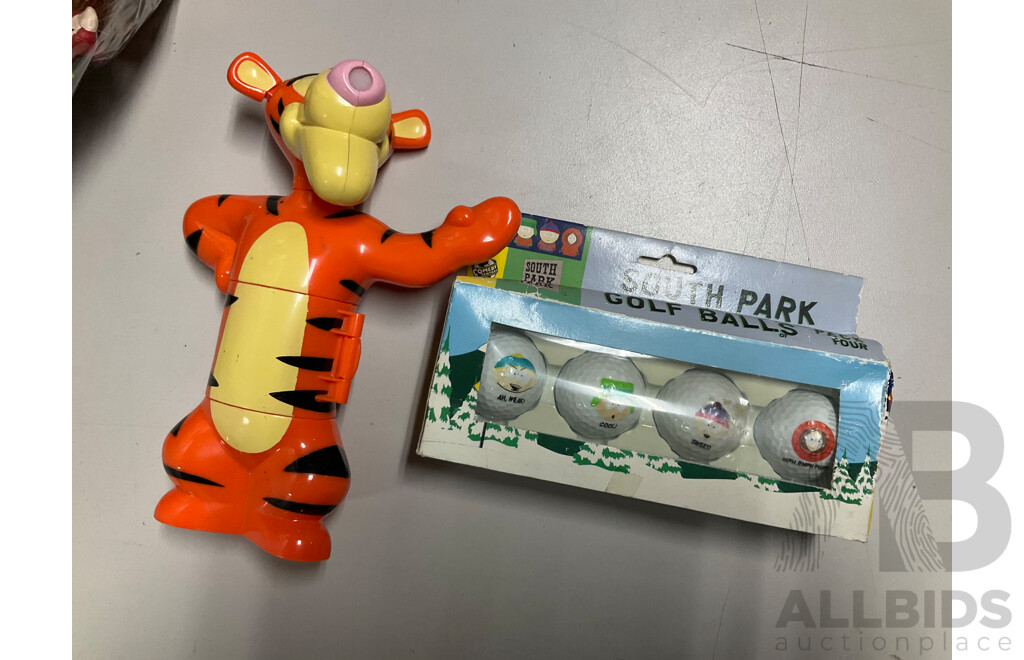 Collection of Toys and Collectibles Including the Simpsons, South Park, Steve Austin, Disney and More