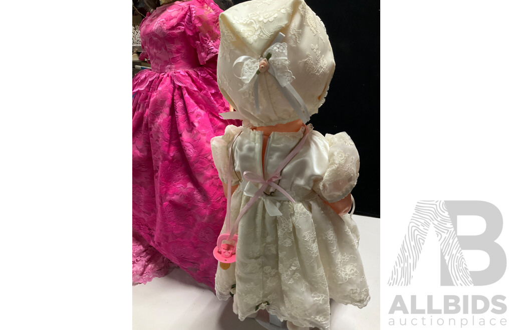 Three Large Vintage Dolls Including Kader