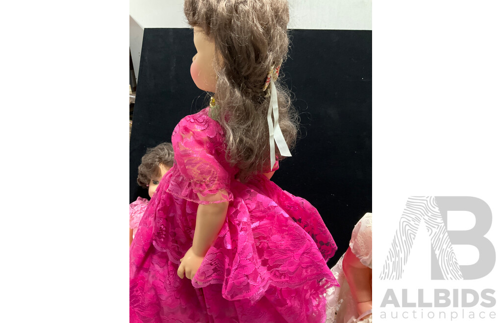 Three Large Vintage Dolls Including Kader
