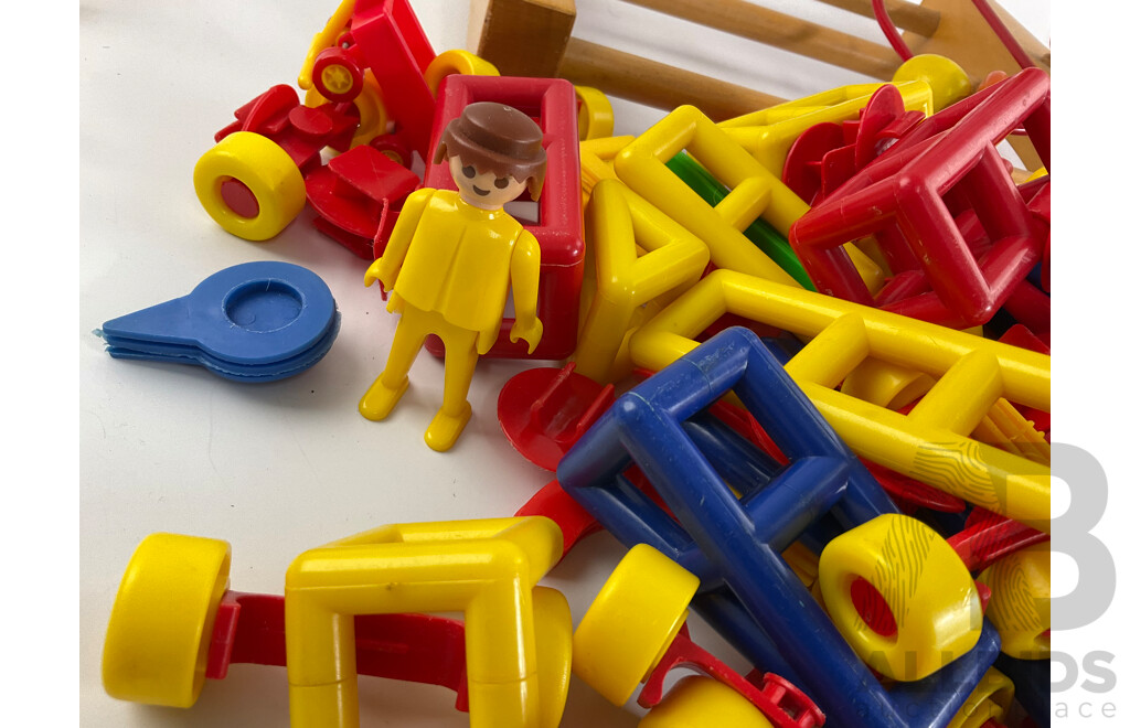 Assortment of Vintage Mobilo and Wood Bead Wire Maze