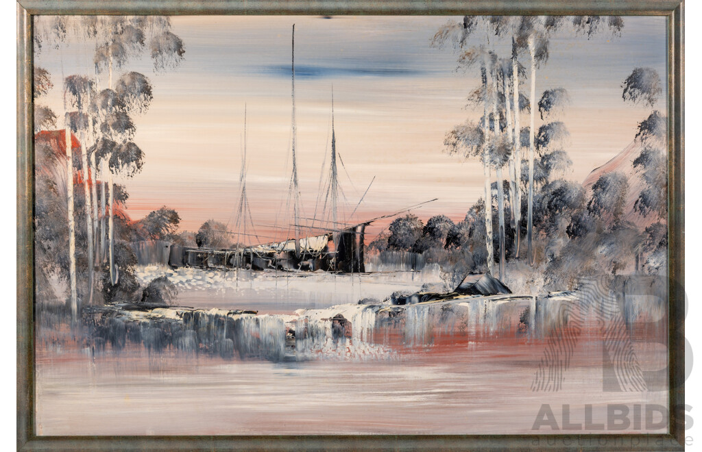 Artist Unknown, (20th Century), Abandoned Sailing Rig, Vintage Acrylic on Board, 65 x 96 cm (frame)