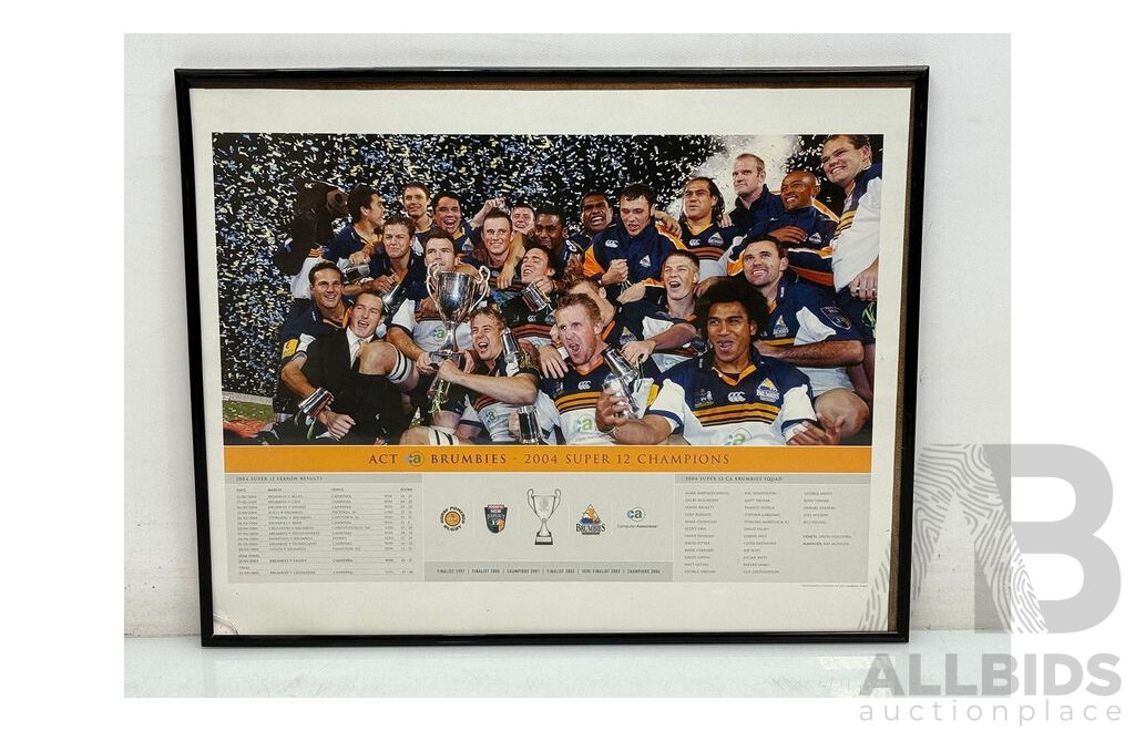 ACT Brumbies 2004 Super 12 Champions Team Print