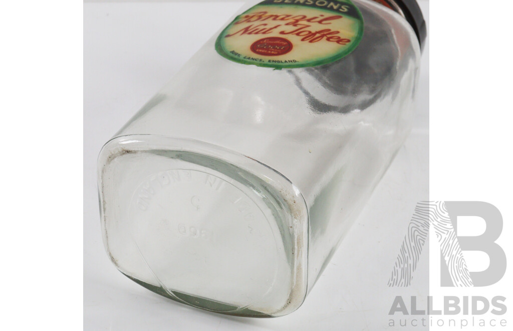 Pair of Vintage Bensons Lollie Jars with Bakelite Lids
