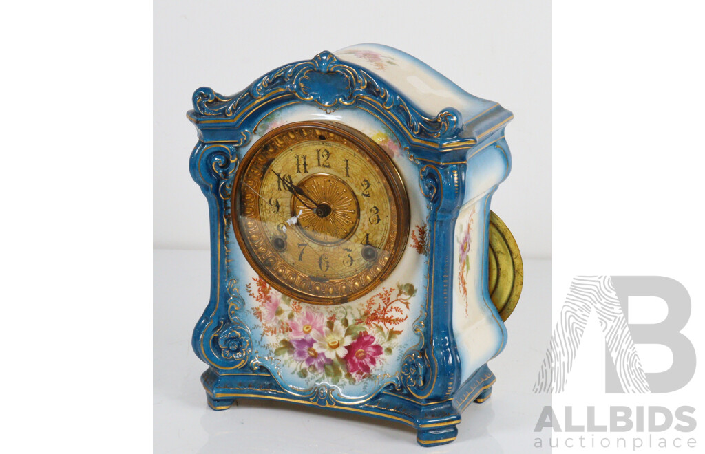 Ansonia Royal Bon Porcelain Mantle Clock 