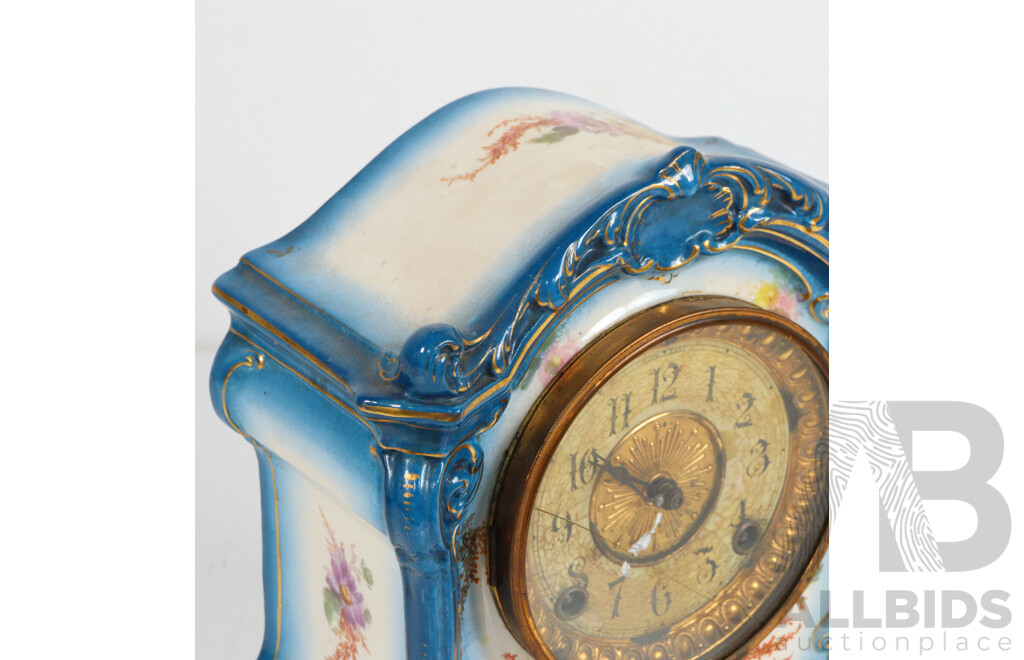 Ansonia Royal Bon Porcelain Mantle Clock 