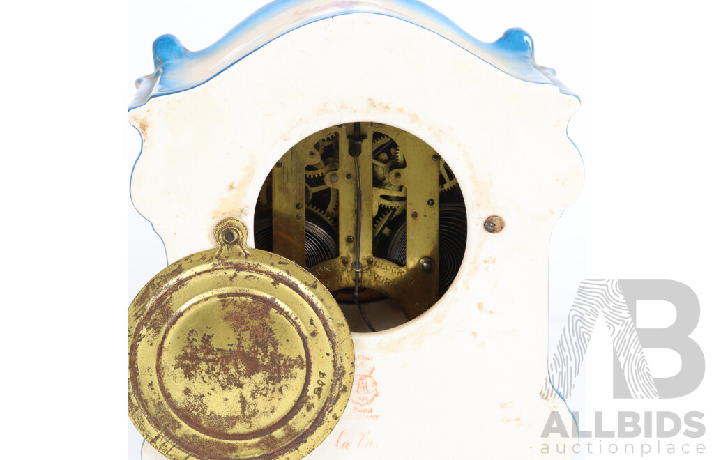Ansonia Royal Bon Porcelain Mantle Clock 