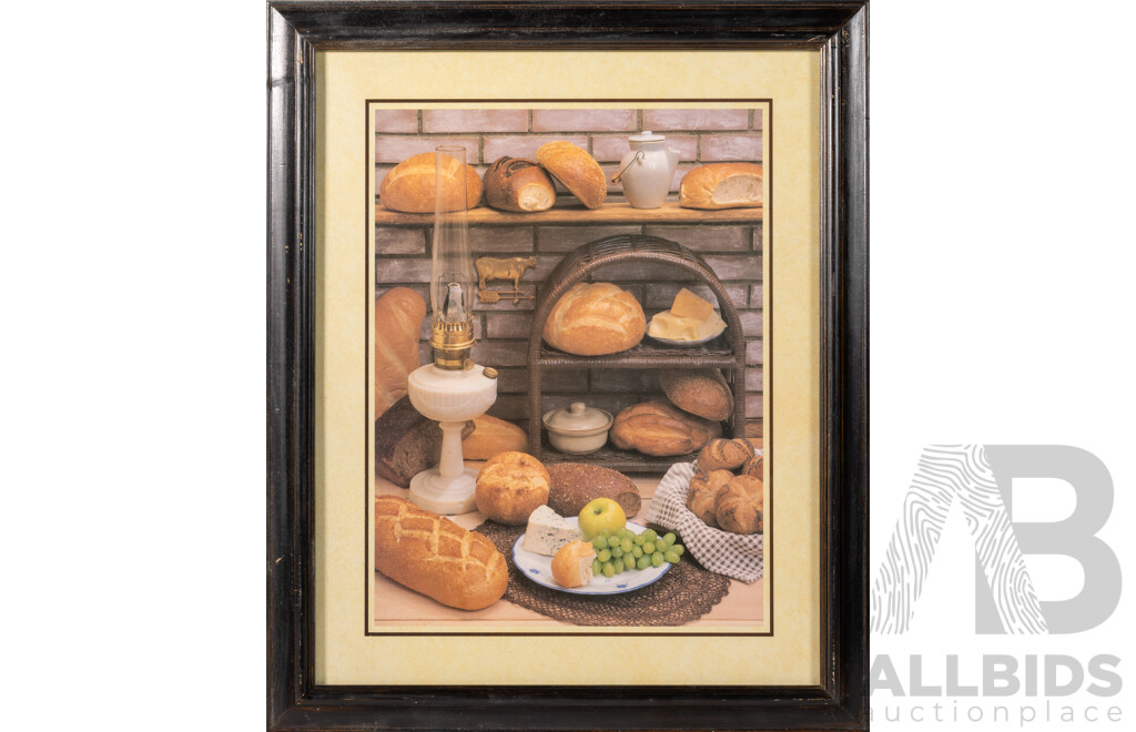Artist Unknown, (20th Century), Bread, Fruit and Cheese - What Else Does One Need?, Original Colour Poster (c1970-90s), 58 x 48 cm (frame)