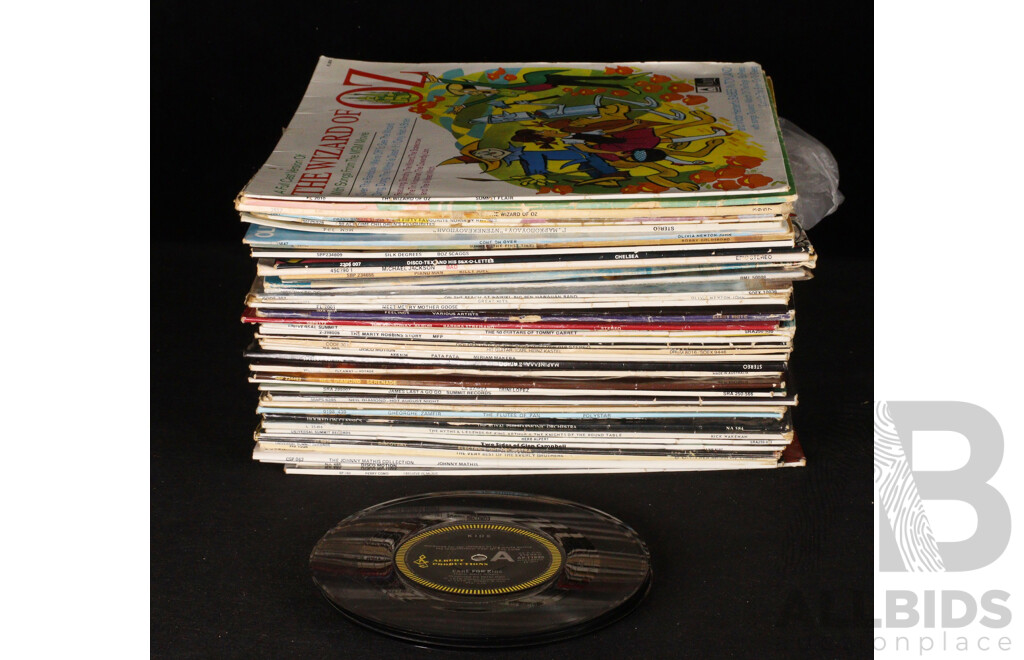 Collection Approx 48 Vintage Vinyl LPs, Including Michael Jackson, Billy Joel, Disco Tex and His Sex O Letts and More