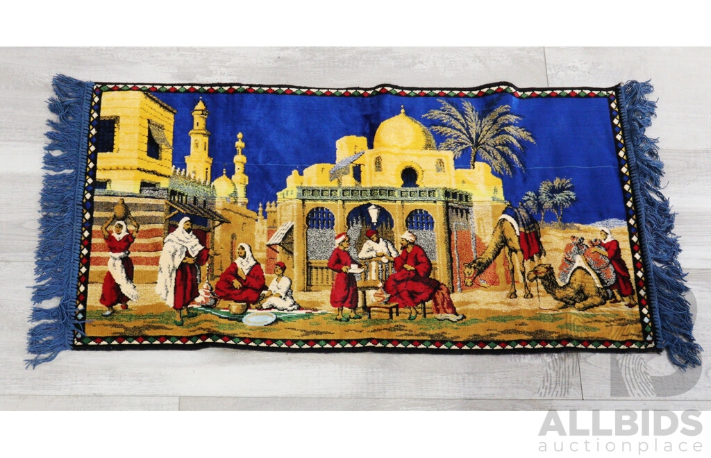Large Retro Italian Velvet Wall Hanging Along with Smaller Example