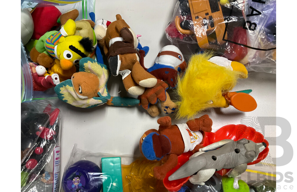 Large Collection of Display Figures Including Smurfs, Rugrats, Sesamee Street, Disney, Mc Donalds LCD Games and More