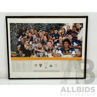 ACT Brumbies 2004 Super 12 Champions Team Print