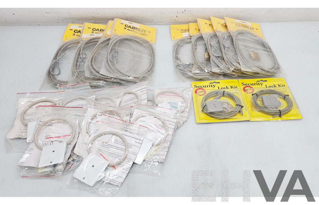 Assorted Lot of Security Cables & Monitor Arm