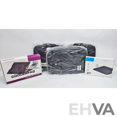 Assorted Lot of HP Laptop Bags & Cooler Fans