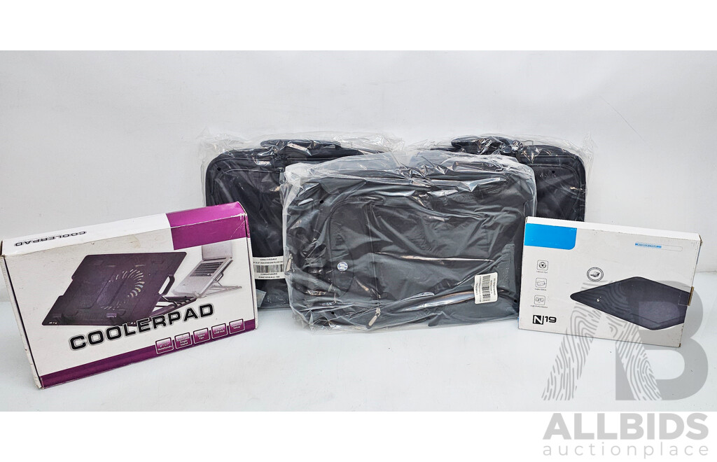 Assorted Lot of HP Laptop Bags & Cooler Fans
