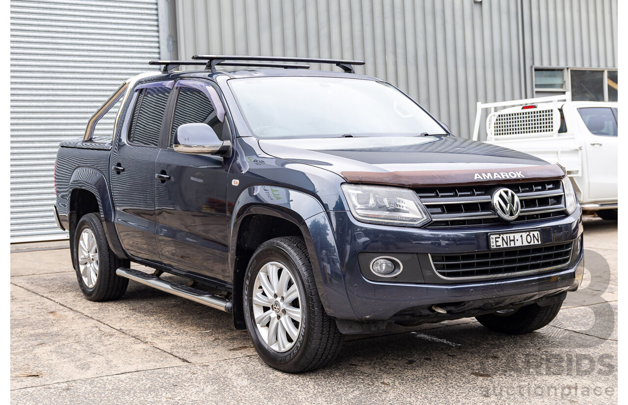 03/2016 Volkswagen Amarok TDI420 Highline (4x4) 4x4 2H MY16 Dual Cab Utility Starlight Blue Metallic Turbo Diesel 2.0L