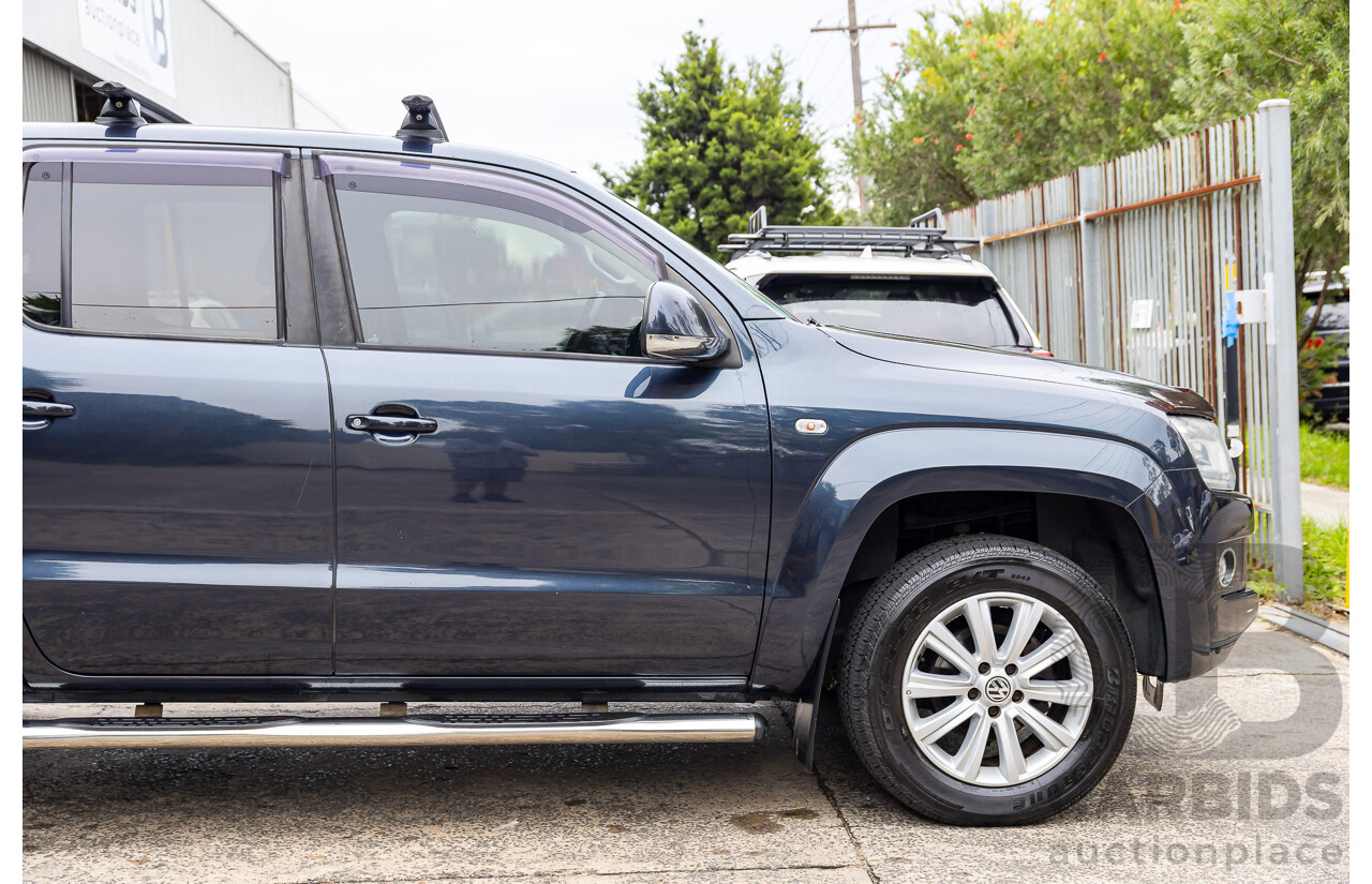 03/2016 Volkswagen Amarok TDI420 Highline (4x4) 4x4 2H MY16 Dual Cab Utility Starlight Blue Metallic Turbo Diesel 2.0L