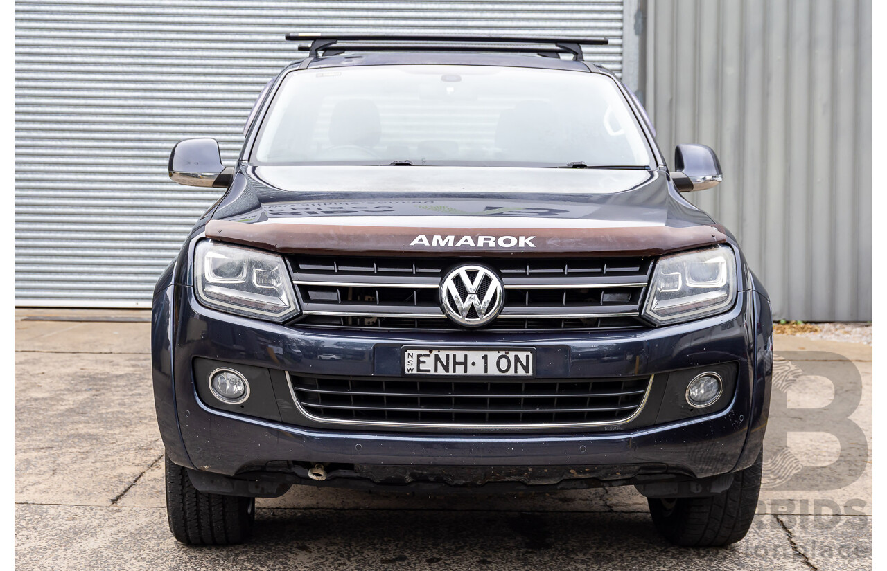 03/2016 Volkswagen Amarok TDI420 Highline (4x4) 4x4 2H MY16 Dual Cab Utility Starlight Blue Metallic Turbo Diesel 2.0L