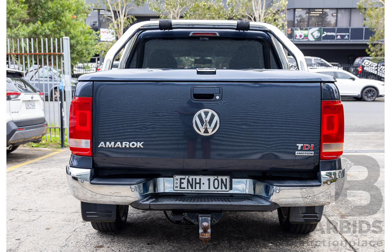 03/2016 Volkswagen Amarok TDI420 Highline (4x4) 4x4 2H MY16 Dual Cab Utility Starlight Blue Metallic Turbo Diesel 2.0L