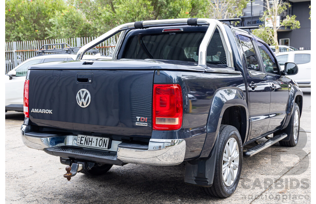 03/2016 Volkswagen Amarok TDI420 Highline (4x4) 4x4 2H MY16 Dual Cab Utility Starlight Blue Metallic Turbo Diesel 2.0L