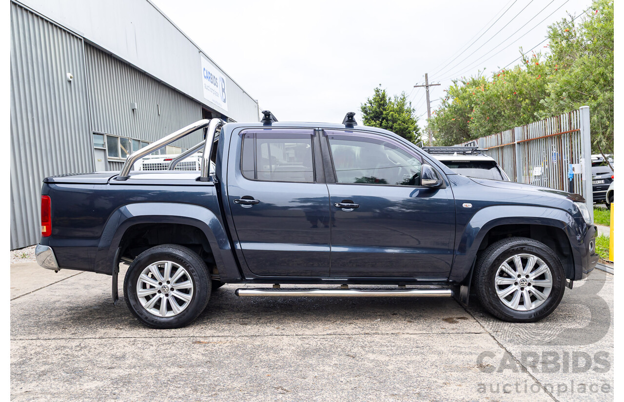 03/2016 Volkswagen Amarok TDI420 Highline (4x4) 4x4 2H MY16 Dual Cab Utility Starlight Blue Metallic Turbo Diesel 2.0L