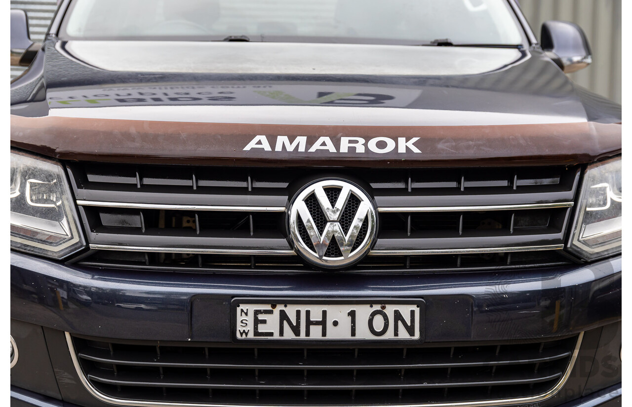 03/2016 Volkswagen Amarok TDI420 Highline (4x4) 4x4 2H MY16 Dual Cab Utility Starlight Blue Metallic Turbo Diesel 2.0L