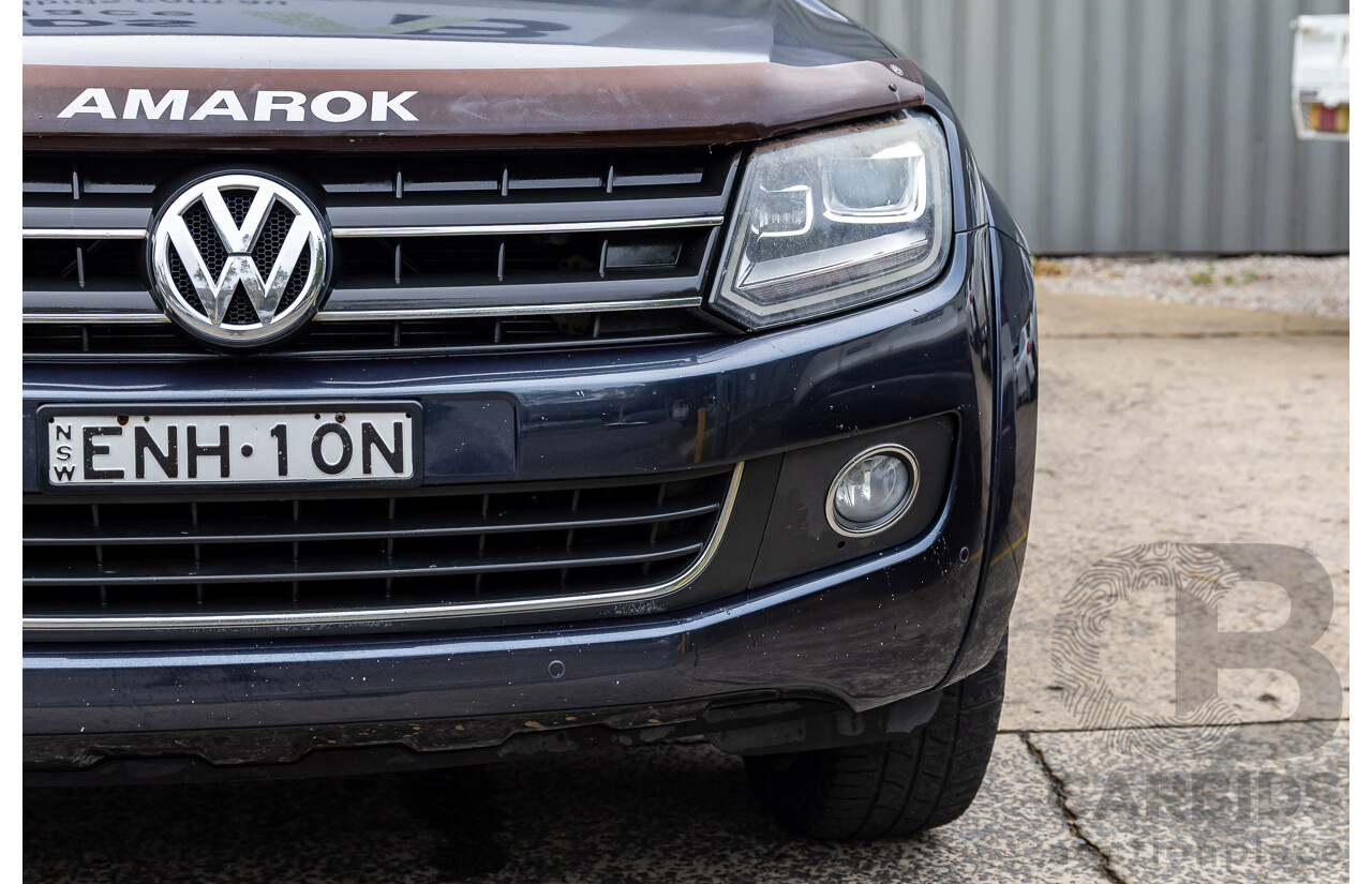 03/2016 Volkswagen Amarok TDI420 Highline (4x4) 4x4 2H MY16 Dual Cab Utility Starlight Blue Metallic Turbo Diesel 2.0L