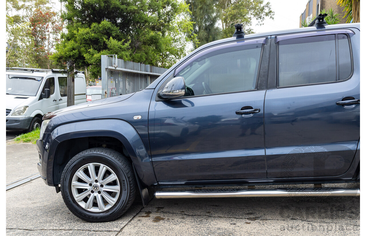 03/2016 Volkswagen Amarok TDI420 Highline (4x4) 4x4 2H MY16 Dual Cab Utility Starlight Blue Metallic Turbo Diesel 2.0L