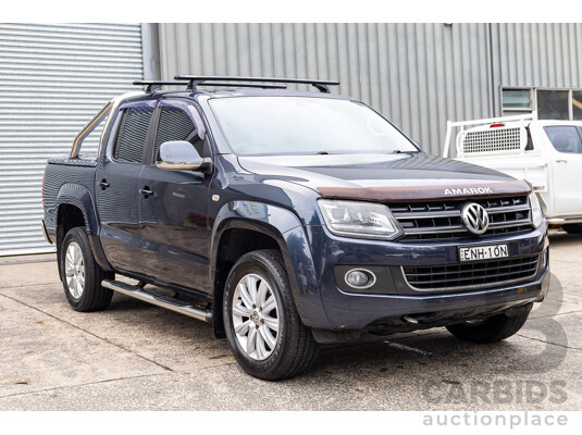 03/2016 Volkswagen Amarok TDI420 Highline (4x4) 4x4 2H MY16 Dual Cab Utility Starlight Blue Metallic Turbo Diesel 2.0L