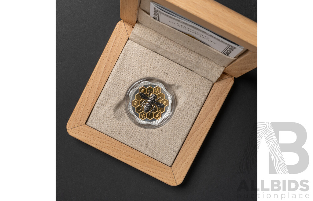 Maltese, Gemania Mint 2024 Silver Proof and Gold Plated Five Euro Coin, Maltese Bee .999