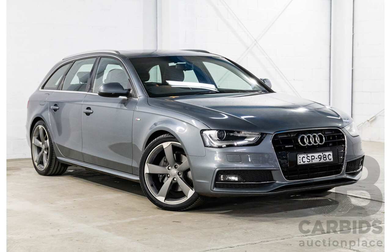 5/2014 Audi A4 2.0 TFSI Avant Quattro (AWD) B8 (8K) MY14 4d Wagon Monsoon Grey Metallic Turbo 2.0L