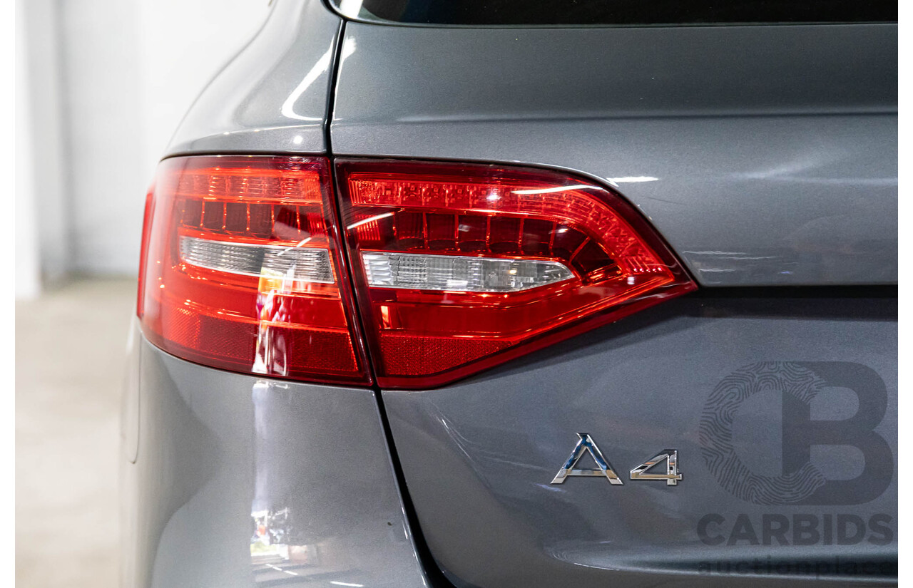 5/2014 Audi A4 2.0 TFSI Avant Quattro (AWD) B8 (8K) MY14 4d Wagon Monsoon Grey Metallic Turbo 2.0L