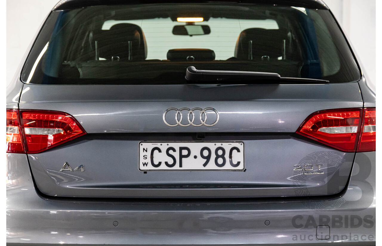 5/2014 Audi A4 2.0 TFSI Avant Quattro (AWD) B8 (8K) MY14 4d Wagon Monsoon Grey Metallic Turbo 2.0L