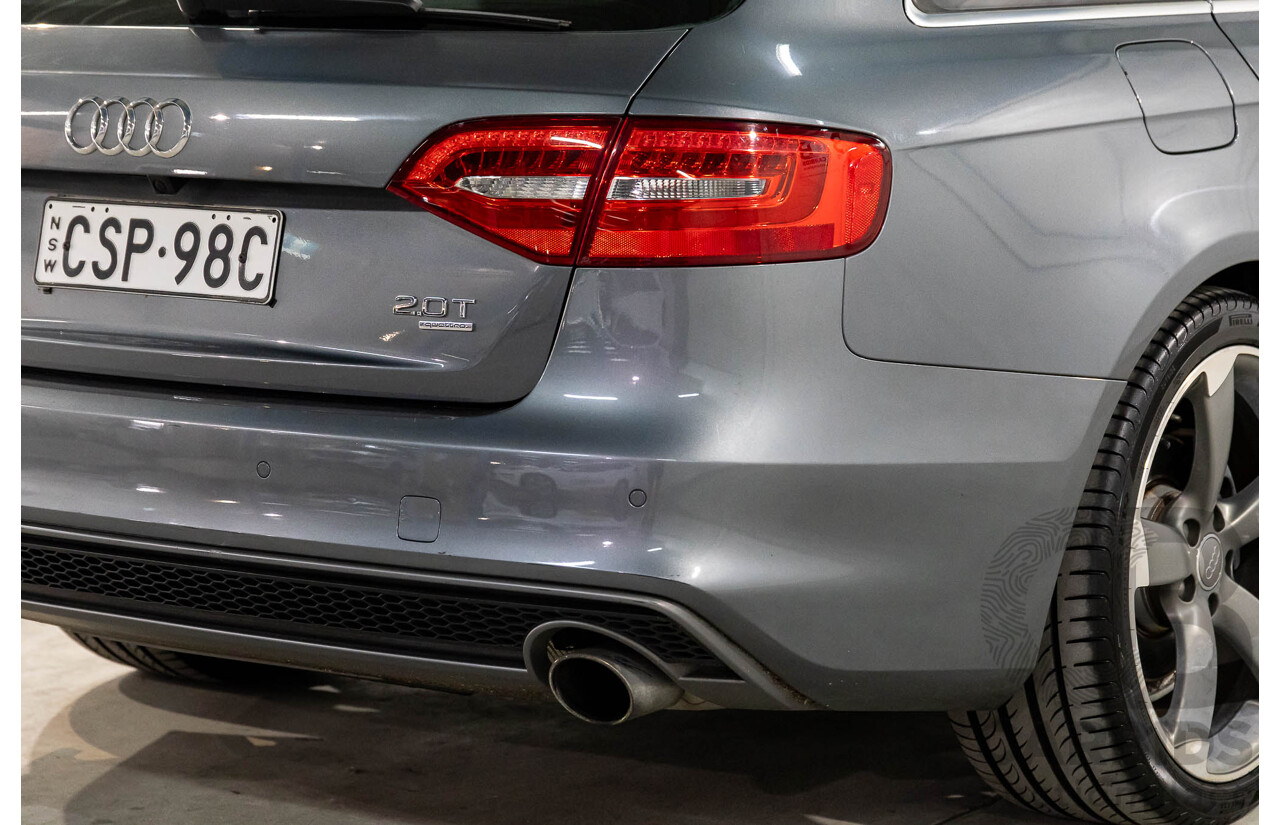 5/2014 Audi A4 2.0 TFSI Avant Quattro (AWD) B8 (8K) MY14 4d Wagon Monsoon Grey Metallic Turbo 2.0L